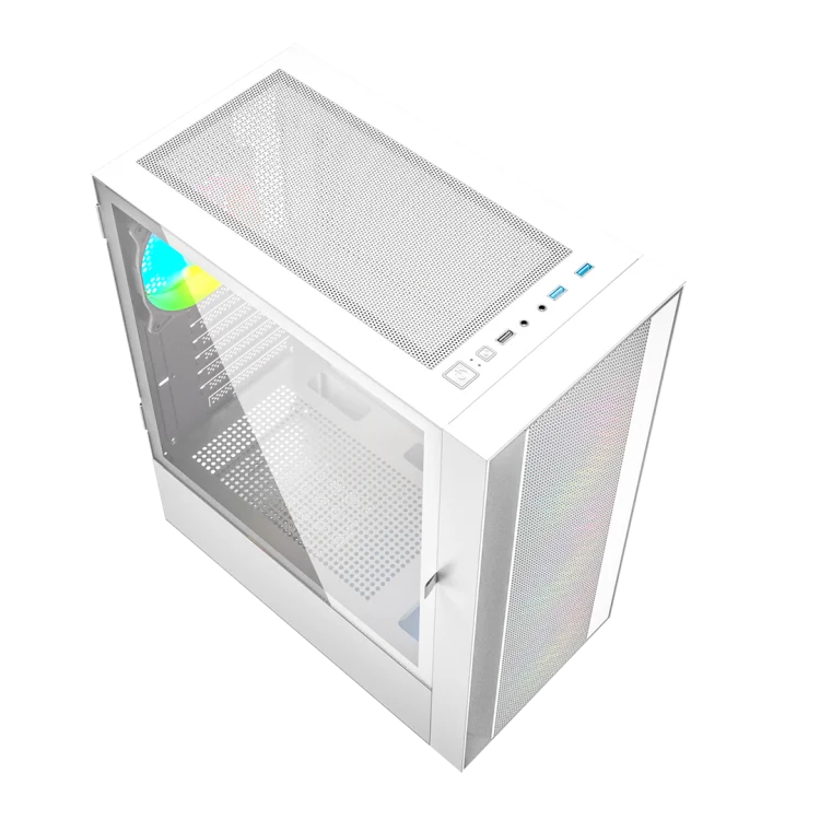 GEMBIRD OBUDOWA FORNAX 4000W MIDI-TOWER (2X USB 3.0, 1X USB 2.0, HD AUDIO, SZKLANY PANEL BOCZNY, PODŚWIETLENIE ARGB) BIAŁA