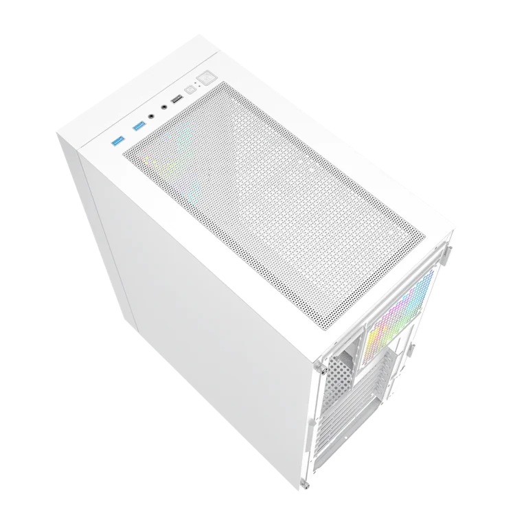 GEMBIRD OBUDOWA FORNAX 4000W MIDI-TOWER (2X USB 3.0, 1X USB 2.0, HD AUDIO, SZKLANY PANEL BOCZNY, PODŚWIETLENIE ARGB) BIAŁA