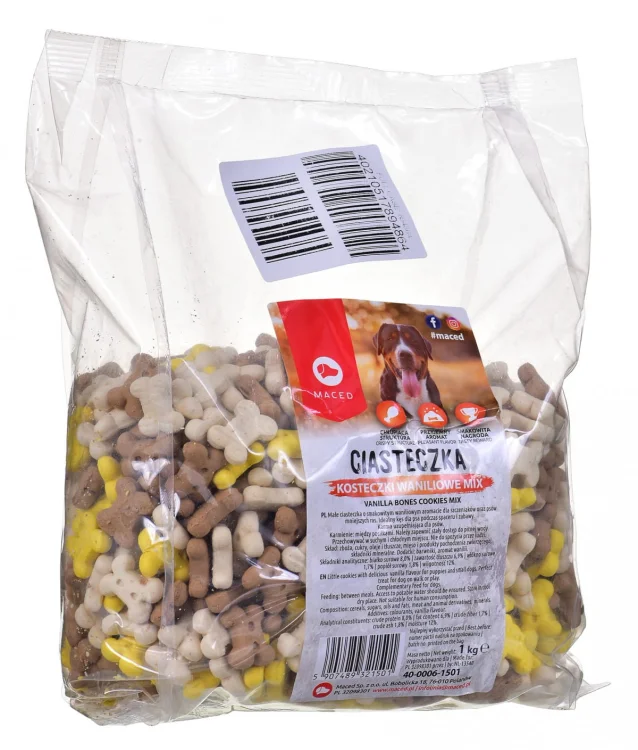 Maced Ciastka Kostka Wanilia Mix - przysmak dla psa - 1kg