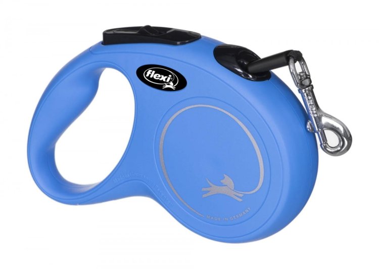 Smycz NEW CLASSIC S taśma -5m -do 15kg niebieski