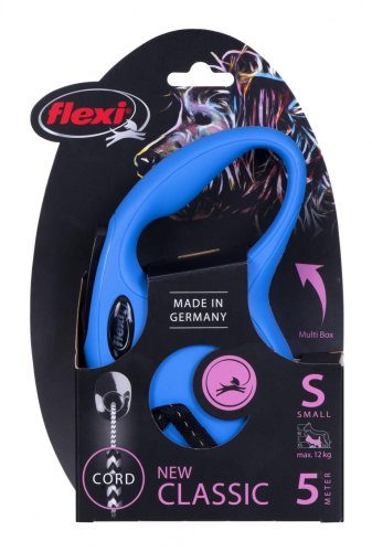 Smycz NEW CLASSIC S linka -5m -do 12kg niebieski
