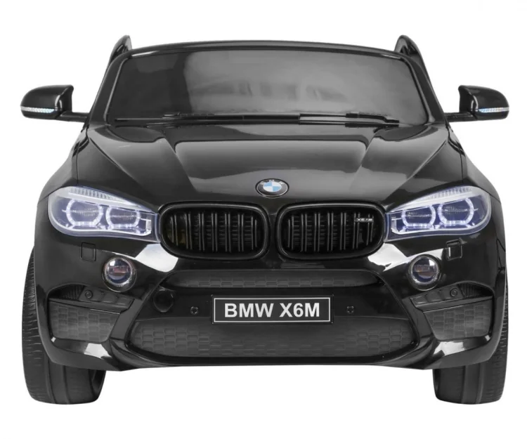 BMW X6M XXL dla 2 dzieci Lakier Czarny + Pilot + Ekoskóra + Pasy + Wolny Start + MP3 + LED