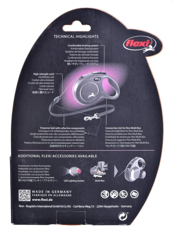 Smycz FLEXI automatyczna New Classic linka M 8 m czerwona