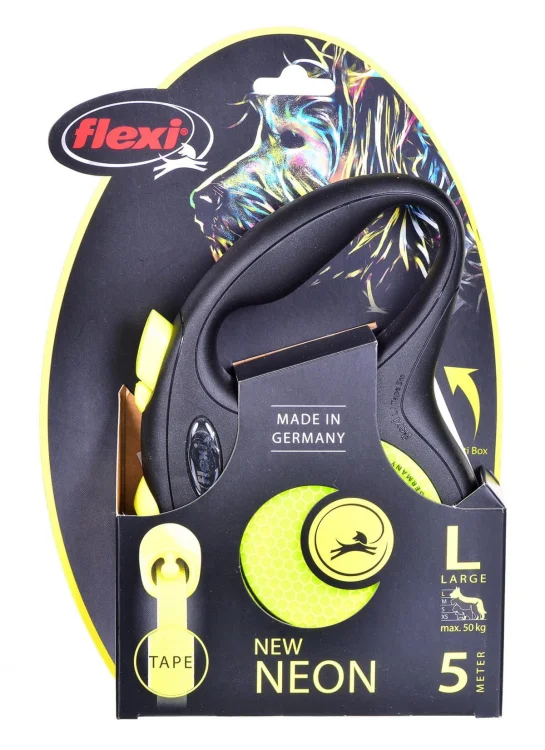 FLEXI New Neon - smycz automatyczna - L: 5m