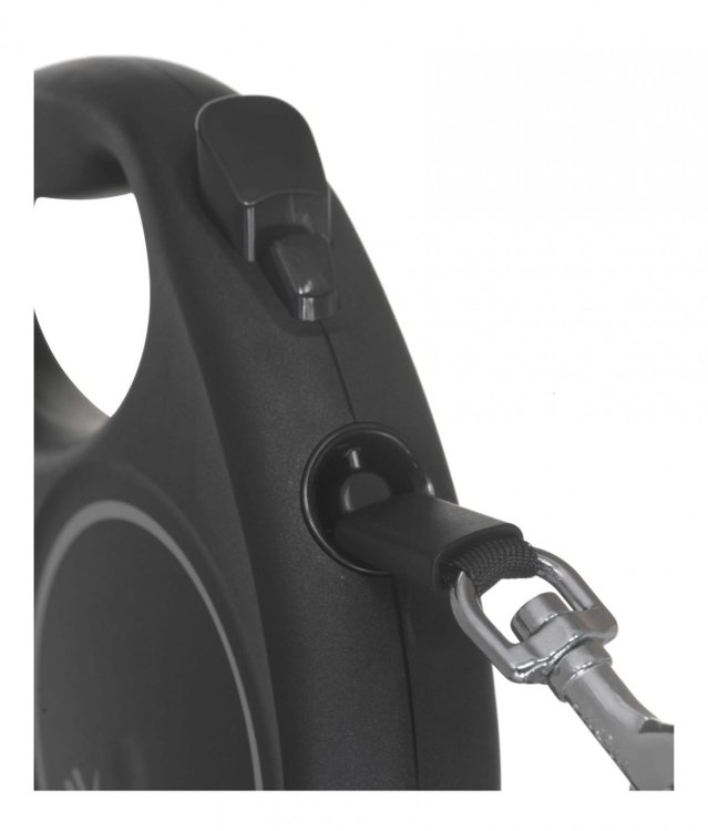 Smycz FLEXI automatyczna Black Design M taśma 5 m kol. czarny