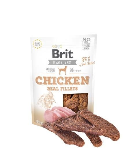 Brit Jerky Chicken Real Fillets - Kurczak - przysmak dla psa - 80g