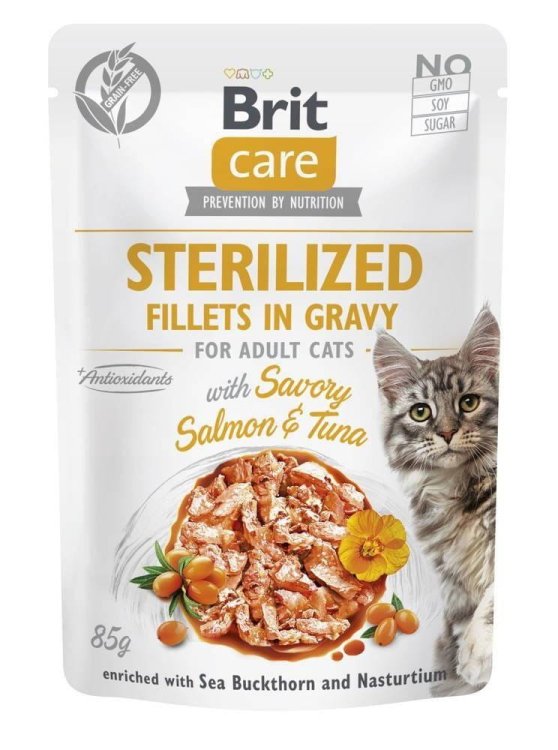 Brit Care Cat Sterylized Salomon&Tuna Pouch 85g