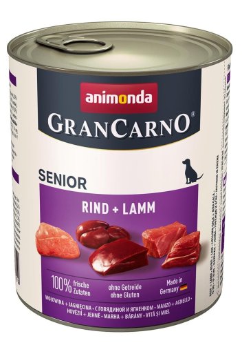 ANIMONDA GranCarno Senior smak: wołowina i jagnięcina - puszka 800g