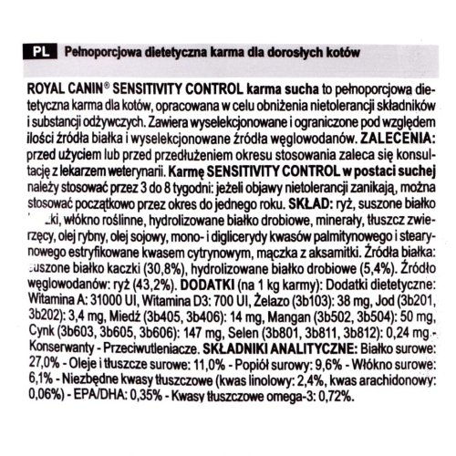 Royal Canin Vet Sensitivity Control Feline 1,5Kg
