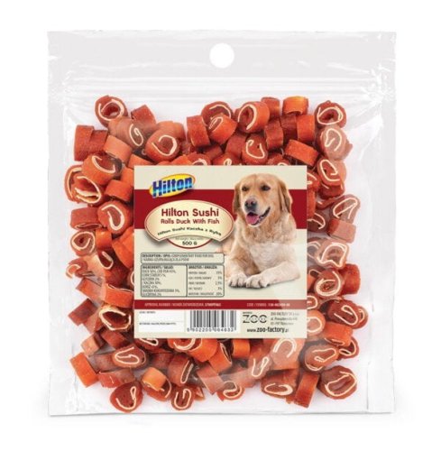HILTON Przysmak sushi kaczka z rybą dla psa500g