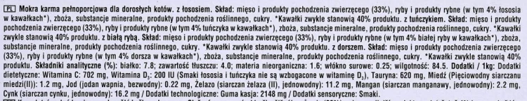 WHISKAS Rybne przysmaki w galarecie 4 smaki dla kota 40x85g