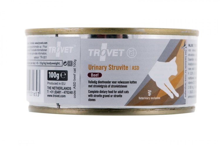 Trovet ASD Urinary Struvite 100g z wołowiną, dla kotów
