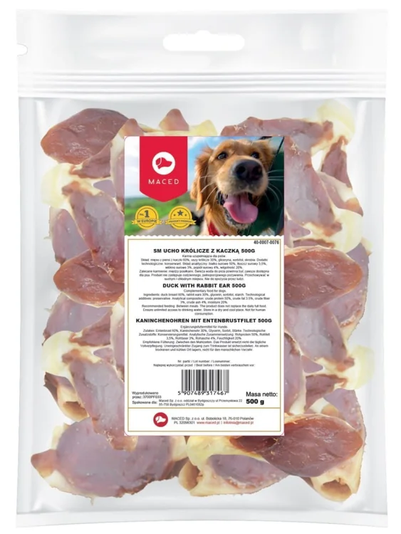 Maced Przysmak ucho królicze z kaczką 500g