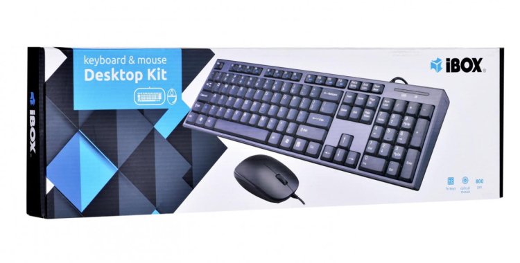 Zestaw klawiatura + mysz IBOX IKMS606 (USB 2.0; (US); kolor czarny; optyczna; 800 DPI)