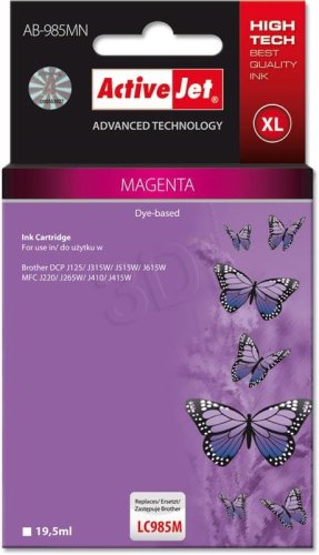 Activejet AB-985MN Tusz (zamiennik Brother LC985M; Supreme; 19,5 ml; czerwony)