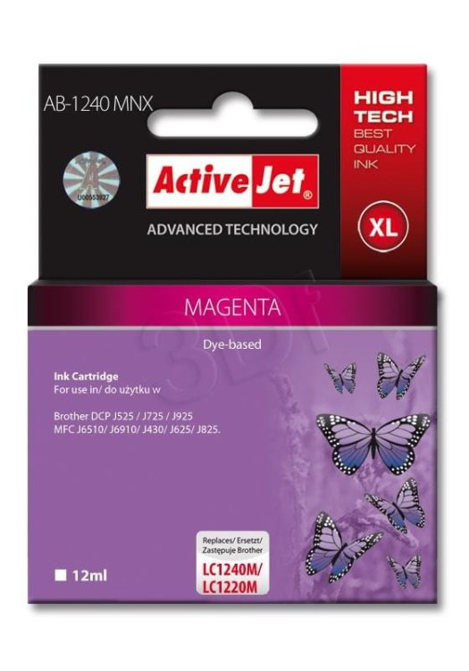 Activejet AB-1240MNX Tusz (zamiennik Brother LC1240M/1220M; Supreme; 12 ml; czerwony)