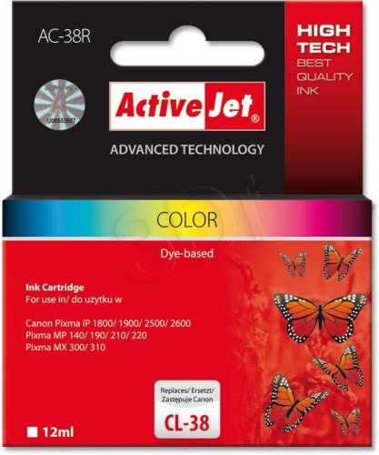 Tusz Activejet AC-38R (zamiennik Canon CL-38; Premium; 12 ml; kolor)
