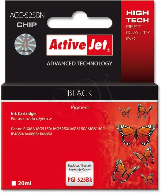 Tusz Activejet ACC-525BN (zamiennik Canon PGI-525PGBK; Supreme; 20 ml; czarny)