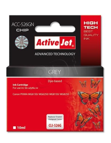 Tusz Activejet ACC-526GN (zamiennik Canon CLI-526G; Supreme; 10 ml; szary)