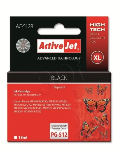 Tusz Activejet AC-512R (zamiennik Canon PG-512; Premium; 18 ml; czarny)
