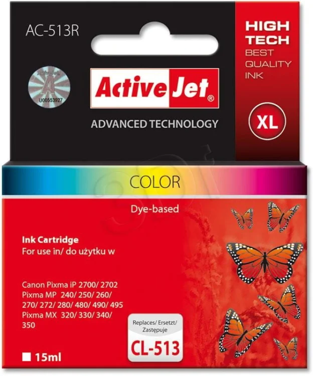 Tusz Activejet AC-513R (zamiennik Canon CL-513; Premium; 15 ml; kolor)