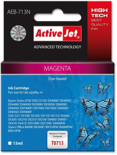 Tusz Activejet AEB-713N (zamiennik Epson T0713, T0893, T1003; Supreme; 15 ml; czerwony)