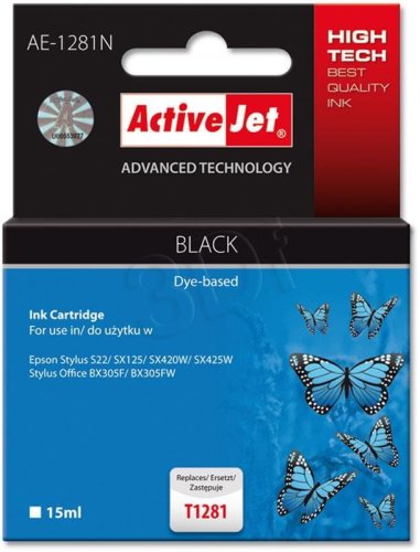 Tusz Activejet AE-1281N (zamiennik Epson T1281; Supreme; 15 ml; czarny)