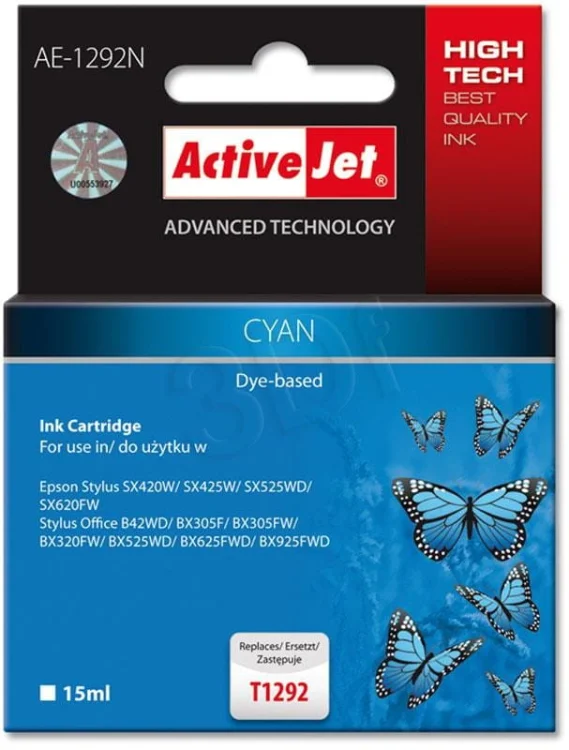 Tusz Activejet AE-1292N (zamiennik Epson T1292; Supreme; 15 ml; niebieski)