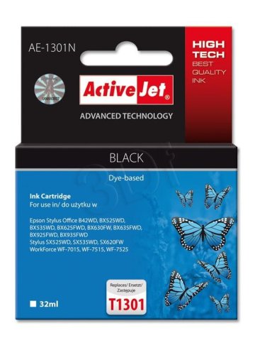 Tusz Activejet AE-1301N (zamiennik Epson T1301; Supreme; 32 ml; czarny)