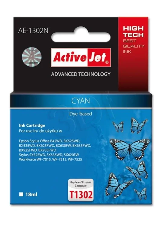 Tusz Activejet AE-1302N (zamiennik Epson T1302; Supreme; 18 ml; niebieski)