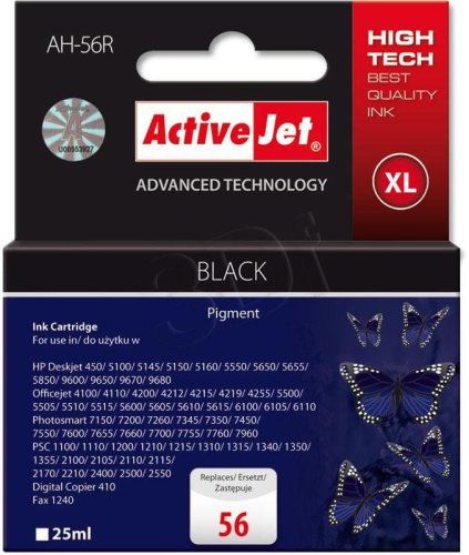 Tusz Activejet AH-56R (zamiennik HP 56 C6656A; Premium; 25 ml; czarny)