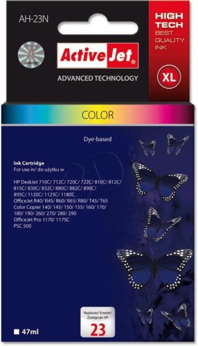 Tusz Activejet AH-23N (zamiennik HP 23 C1823D; Supreme; 47 ml; kolor)