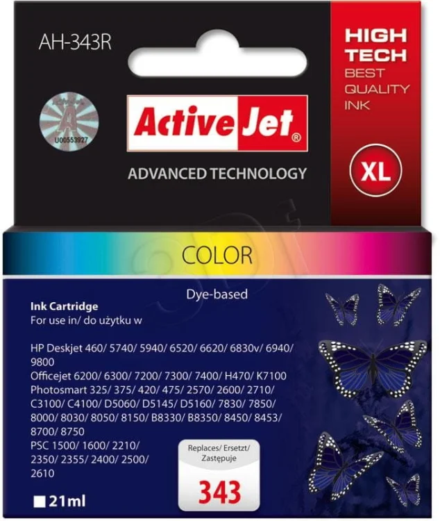 Tusz Activejet AH-343R (zamiennik HP 343 C8766EE; Premium; 21 ml; kolor)