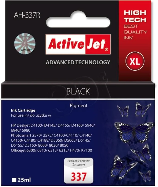 Tusz Activejet AH-337R (zamiennik HP 337 C9364EE; Premium; 25 ml; czarny)