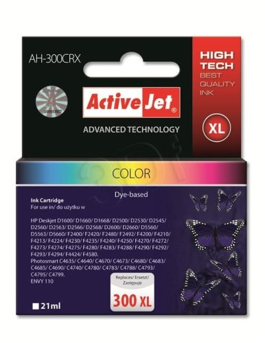 Tusz Activejet AH-300CRX (zamiennik HP 300XL CC644EE; Premium; 21 ml; kolor)