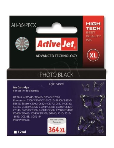 Tusz Activejet AH-364PBCX (zamiennik HP 364XL CB322EE; Premium; 12 ml; czarny, foto)