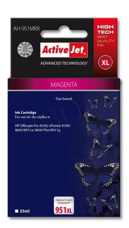Tusz Activejet AH-951MRX (zamiennik HP 951XL CN047AE; Premium; 25 ml; czerwony)