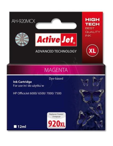 Tusz Activejet AH-920MCX (zamiennik HP 920XL CD973AE; Premium; 12 ml; czerwony)