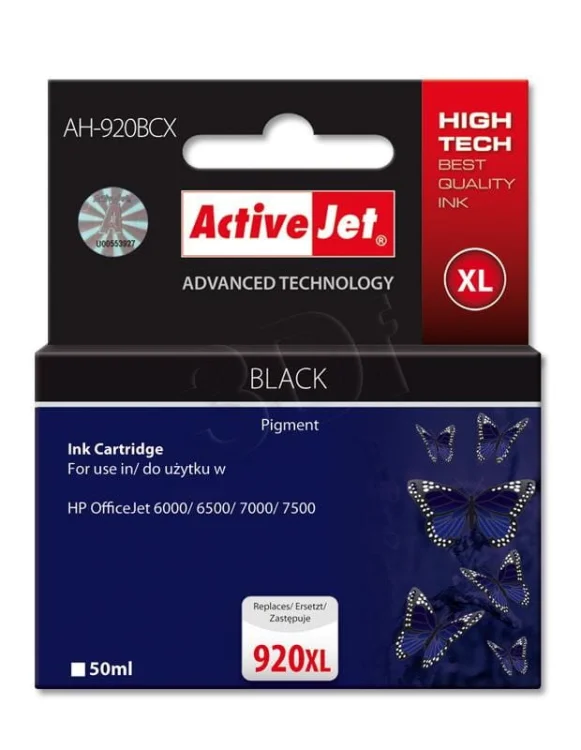Tusz Activejet AH-920BCX (zamiennik HP 920XL CD975AE; Premium; 50 ml; czarny)