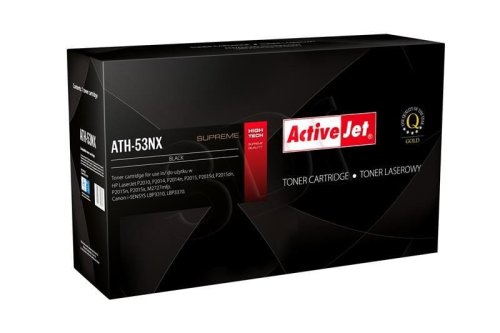 Toner Activejet ATH-53NX (zamiennik HP 53X Q7553X, Canon CRG-715H; Supreme; 7900 stron; czarny)