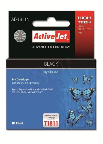 Tusz Activejet AE-1811N (zamiennik Epson 18XL T1811; Supreme; 18 ml; czarny)