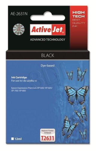 Tusz Activejet AE-2631N (zamiennik Epson 26 T2631; Supreme; 12 ml; czarny)