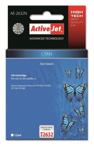 Tusz Activejet AE-2632N (zamiennik Epson 26 T2632; Supreme; 12 ml; niebieski)