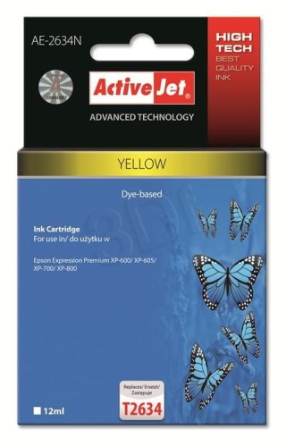 Tusz Activejet AE-2634N (zamiennik Epson 26 T2634; Supreme; 12 ml; żółty)