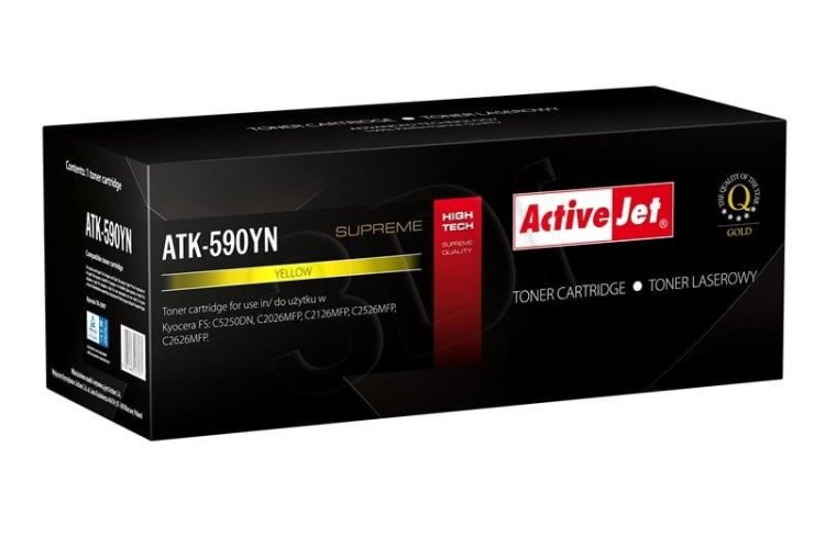 Toner Activejet ATK-590YN (zamiennik Kyocera TK-590Y; Supreme; 5000 stron; żółty)