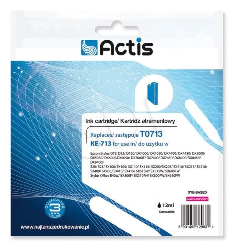 Tusz ACTIS KE-713 (zamiennik Epson T0713, T0893, T1003; Standard; 13.5 ml; czerwony)