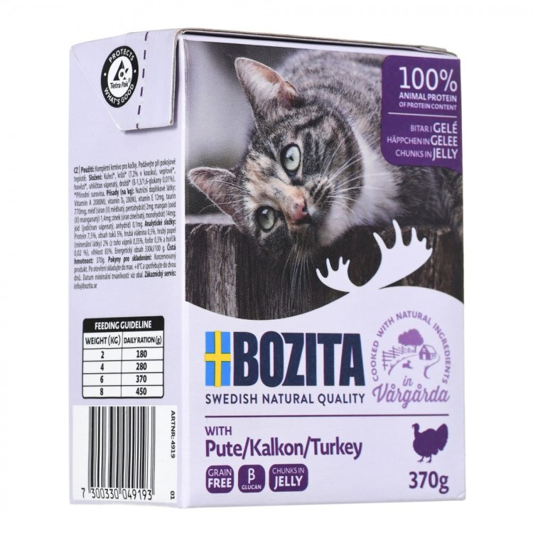 BOZITA  Mięsne kawałki z indyk w gal. dla psa 370g
