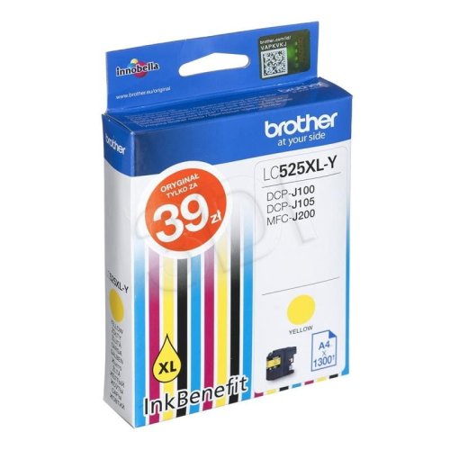 Tusz Brother żółty LC525XLYAP2=LC-525XLY, 1300 str.