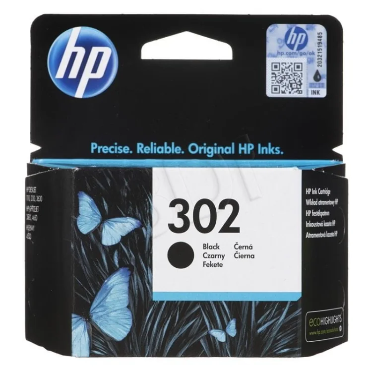 Tusz HP czarny HP 302, HP302=F6U66AE, 190 str.,3,5 ml