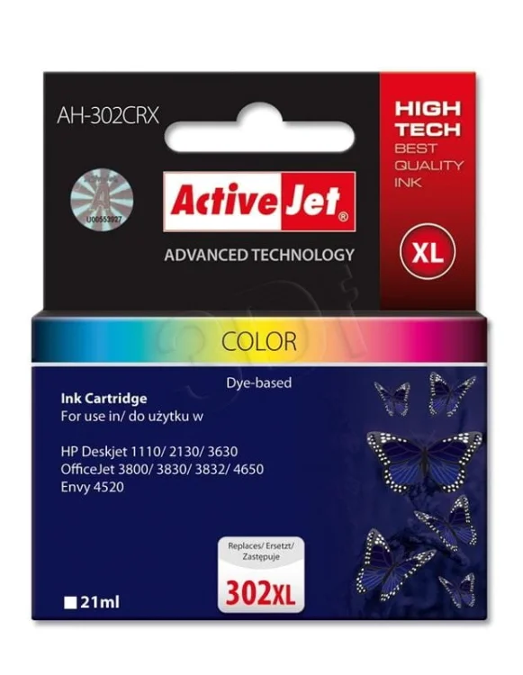 Tusz Activejet AH-302CRX (zamiennik HP 302XL F6U67AE; Premium; 21 ml; 500 stron, kolor)